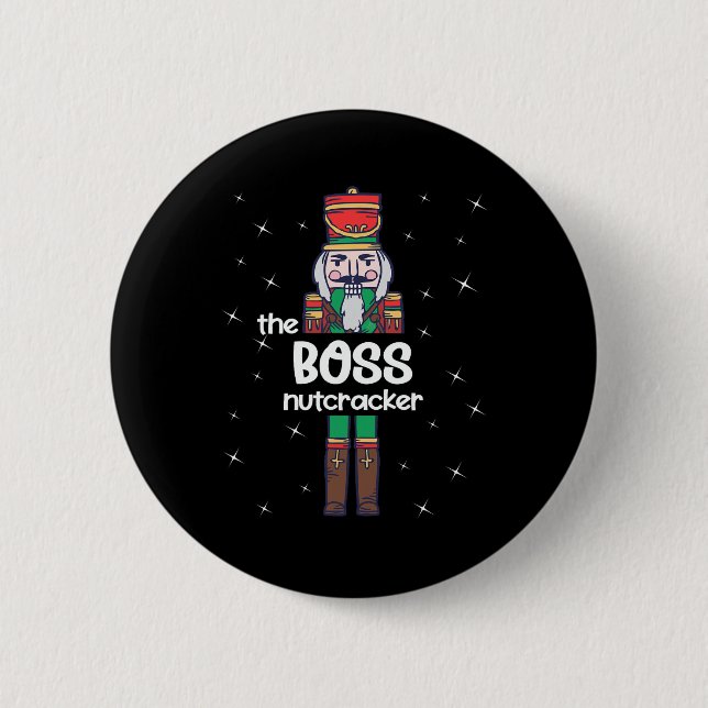 Bóton Redondo 5.08cm Chefe Família Nutcracker Correspondendo Engraçado  (Frente)