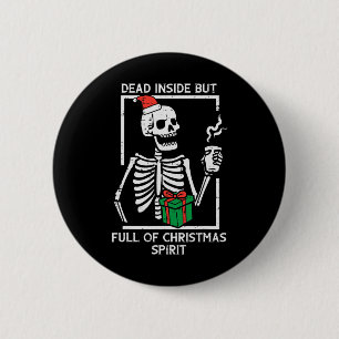 Bóton Redondo 5.08cm Cheio morto Dentro Espírito Natal Esqueleto Xmas W
