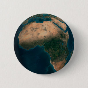 Bóton Redondo 5.08cm Cheio Terra Do Espaço Acima Do Continente Africano