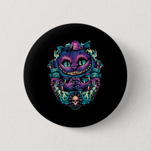 Bóton Redondo 5.08cm Cheshire Cat Shirt Alice No País Das Maravilhas