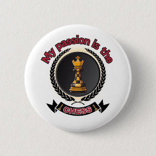 Bóton Redondo 5.08cm Chess King Laurel Crown Passion Strategy Power