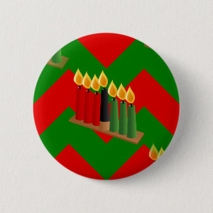 Bóton Redondo 5.08cm chevron kwanzaa