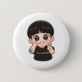 Bóton Redondo 5.08cm Chibi Music Pin – Insígnia Inspirada na Era de Our