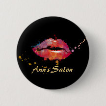 Chic Colorful Lips Makeup Hair Salon Buttons