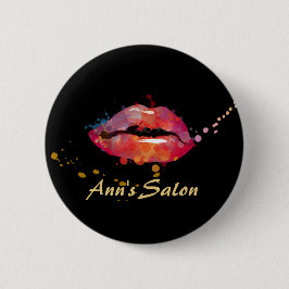 Bóton Redondo 5.08cm Chic Colorful Lips Makeup Hair Salon Buttons