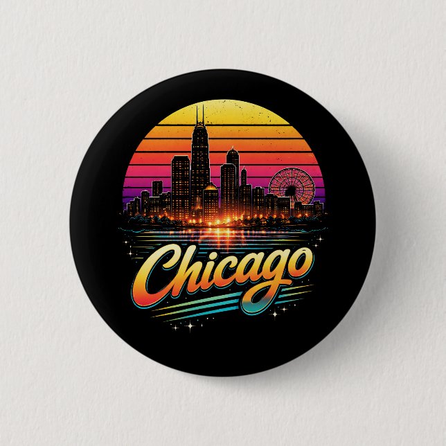 Bóton Redondo 5.08cm Chicago (Frente)