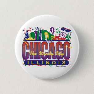 Bóton Redondo 5.08cm Chicago-Confetes