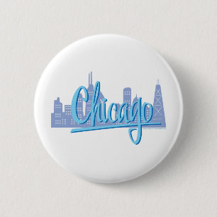 Bóton Redondo 5.08cm Chicago Windy City Skyline