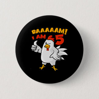 Bóton Redondo 5.08cm Chicken 5th Birthday Party Farm Chick Rnyard Cluck