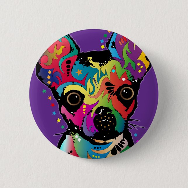 Bóton Redondo 5.08cm Chihuahua Art (Frente)