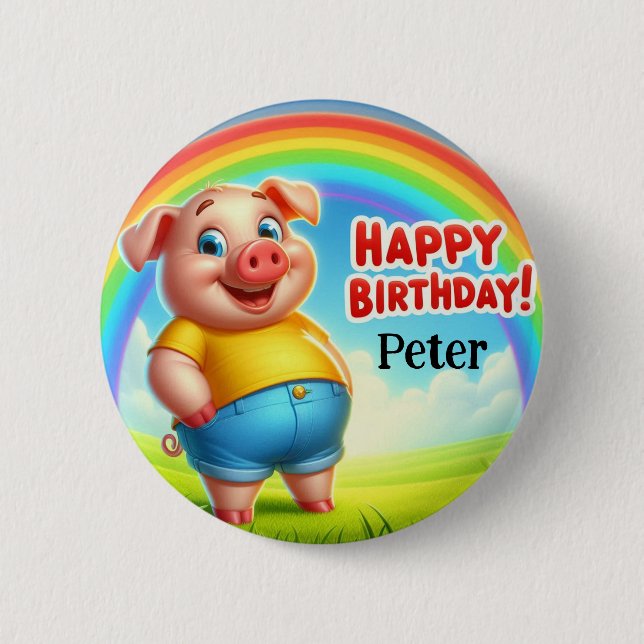 Bóton Redondo 5.08cm Child's birthday badge  (Frente)