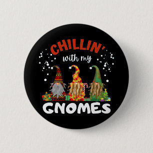 Bóton Redondo 5.08cm Chillin Com Meu Natal Gnomos