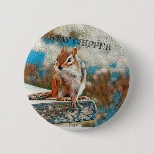 Bóton Redondo 5.08cm chipmunk do botão