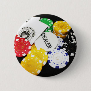 Bóton Redondo 5.08cm Chips Joando Casino Ganham Prêmio de Sorte de Jogo