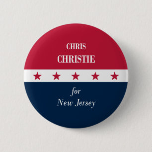 Bóton Redondo 5.08cm Chris Christie para New-jersey