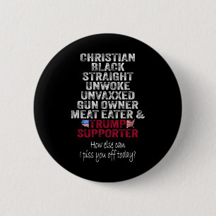 Bóton Redondo 5.08cm Christian Black Trump Supporter Unwoed