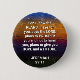 Bóton Redondo 5.08cm Christian, CONHEÇO OS PLANOS Jeremiah 29:11