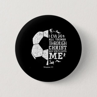 Bóton Redondo 5.08cm Christian Soccer Faith Graphic Bible Verse Philipp