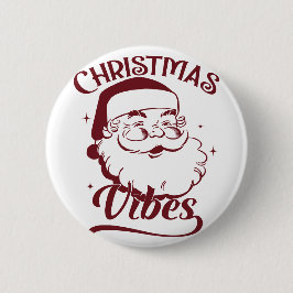 Bóton Redondo 5.08cm Christmas Vibes Vintage Design