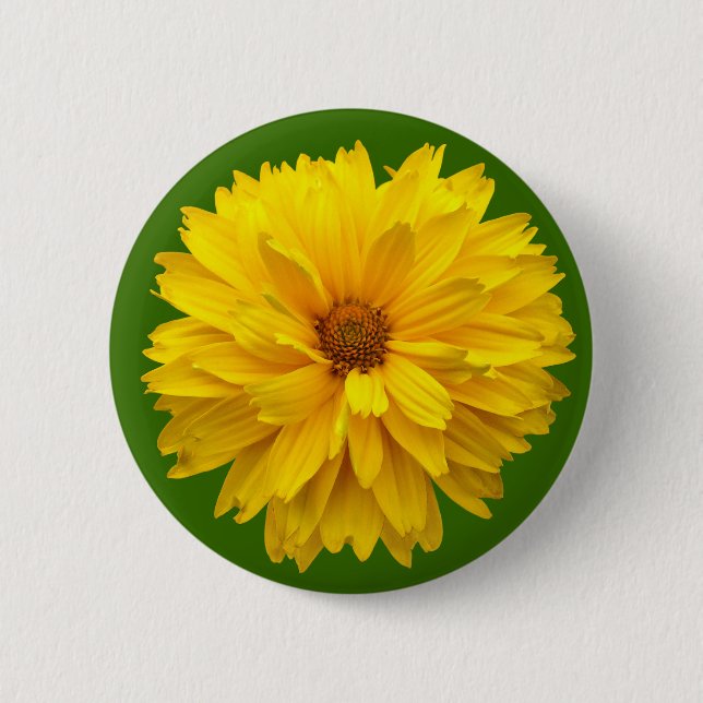 Bóton Redondo 5.08cm Chrysanthemum - Verde (Frente)