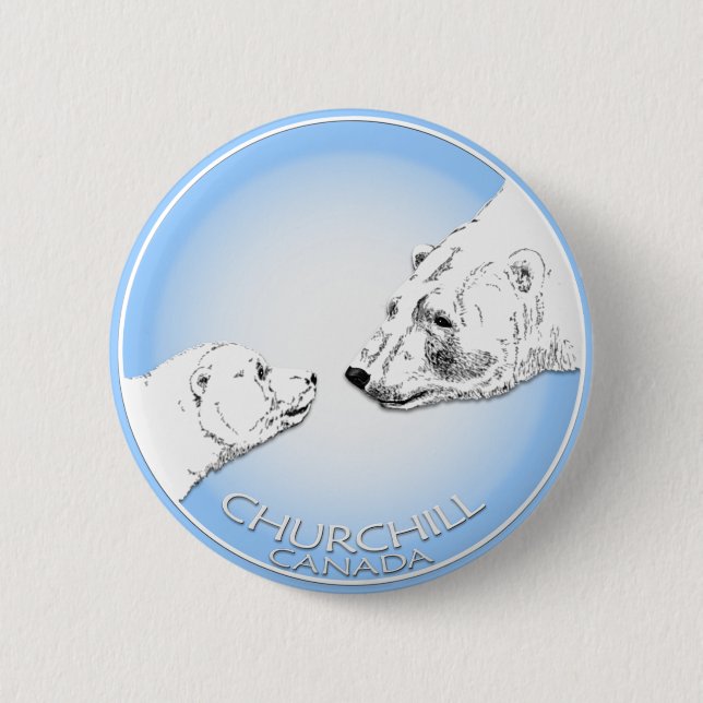 Bóton Redondo 5.08cm Churchill Souvenirs Polar Bear Art Shirts & Gifs (Frente)