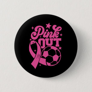 Bóton Redondo 5.08cm Chute Rosa Para Futebol de Cura do Câncer de Mama