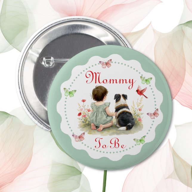 Bóton Redondo 5.08cm Chuva de Bebê Personalizada | Mãe Para Ser (Criador carregado)