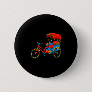 Bóton Redondo 5.08cm Ciclo de Pedicab Rickshaw Táxi de Bicicleta Premiu