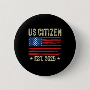 Bóton Redondo 5.08cm Cidadania Americana Decoration American New Citize