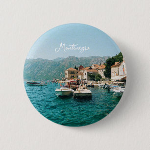 Bóton Redondo 5.08cm Cidade costeira de Perast, Montenegro