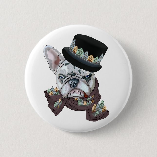 Bóton Redondo 5.08cm Cidade de Bulldog (Frente)