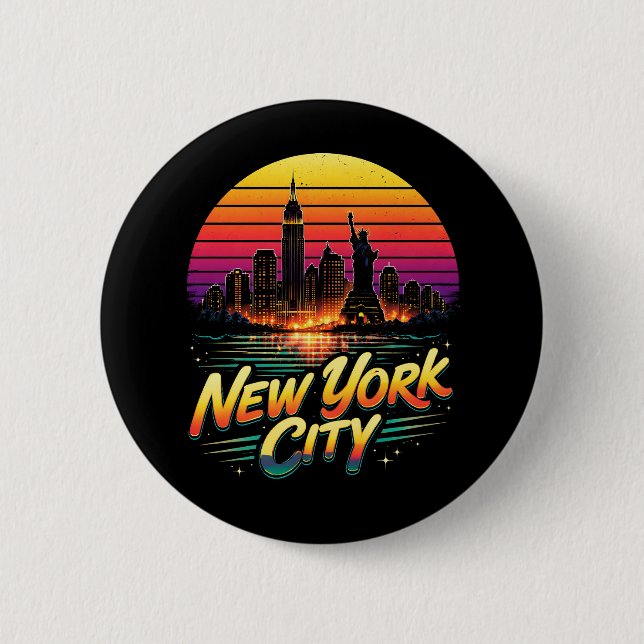 Bóton Redondo 5.08cm Cidade de Nova York (Frente)