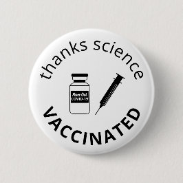 Bóton Redondo 5.08cm Ciência Vacinada dos Obrigados Covid-19