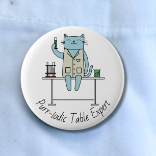 Bóton Redondo 5.08cm Cientista de gatos, gatos de química, inteligência