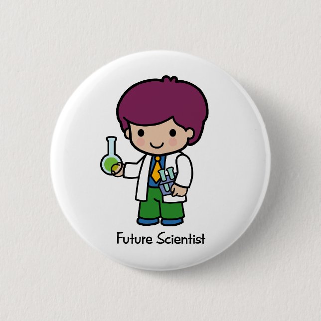 Bóton Redondo 5.08cm Cientista futuro - menino (Frente)
