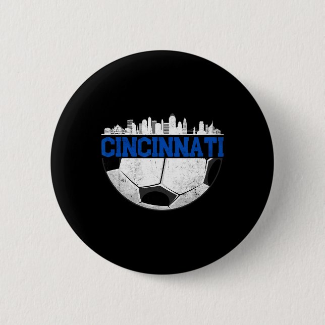 Bóton Redondo 5.08cm Cincinnati Futebol Angustiado Cincy nati  (Frente)