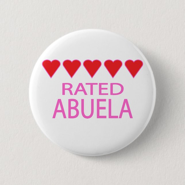 Bóton Redondo 5.08cm Cinco Abuela do Coração (Frente)