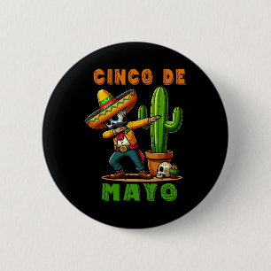 Bóton Redondo 5.08cm Cinco De Mayo Cactus Mexicano Poncho Sombrero Hat 