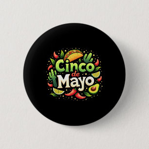 Bóton Redondo 5.08cm Cinco De Mayo Festa Mexicana 5 De Maio Esquadra Mu