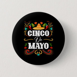 Bóton Redondo 5.08cm Cinco De Mayo Festa Mexicana 5 De Mayo México Mexi