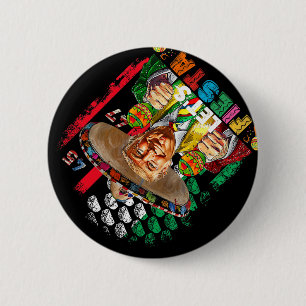 Bóton Redondo 5.08cm Cinco De Mayo Trump Taco Funny Vamos Trump Mexican