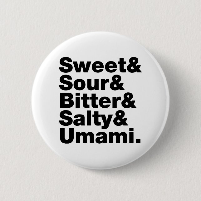 Bóton Redondo 5.08cm Cinco gostos básicos (Frente)