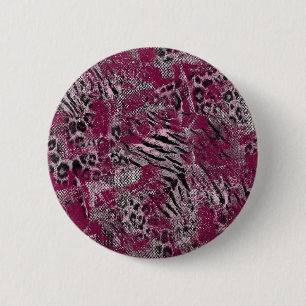Bóton Redondo 5.08cm Cinza de tigre-leopardo avistada