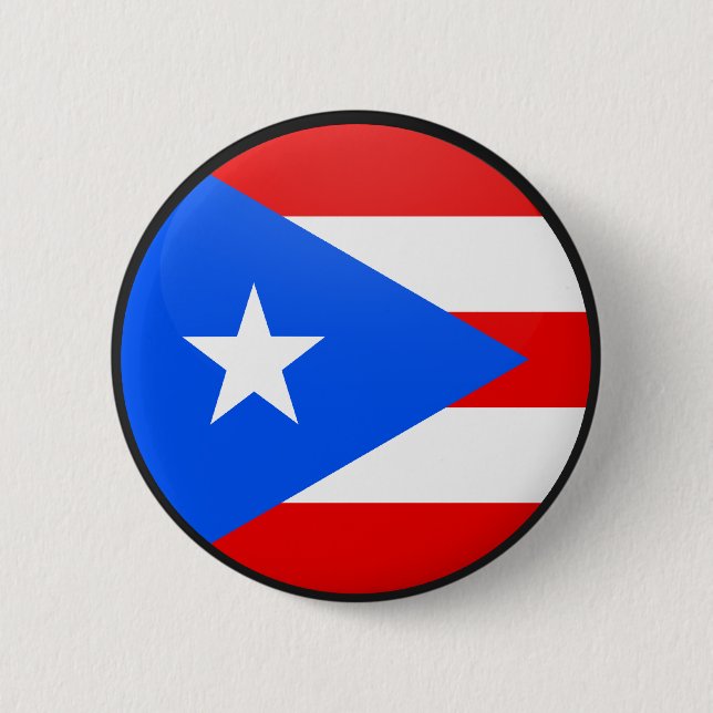 Bóton Redondo 5.08cm Círculo da bandeira da qualidade de Puerto Rico (Frente)