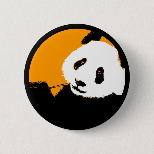 Bóton Redondo 5.08cm círculo personalizável de cor panda. (Frente)