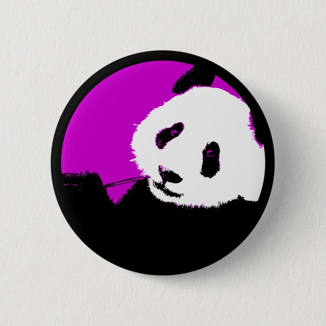 Bóton Redondo 5.08cm círculo personalizável de cor panda. (Frente)