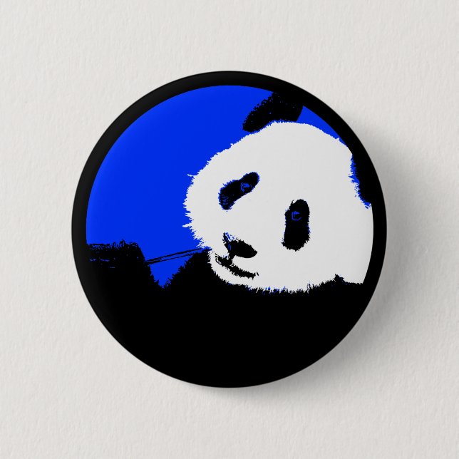 Bóton Redondo 5.08cm círculo personalizável de cor panda. (Frente)