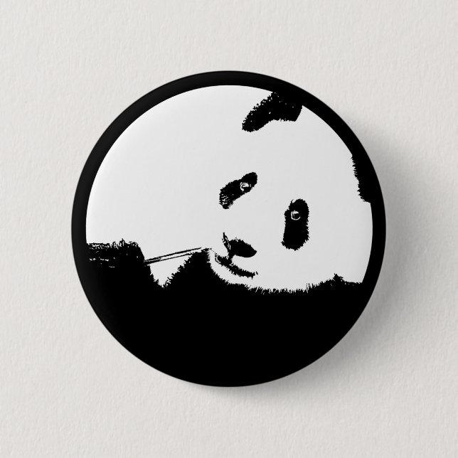 Bóton Redondo 5.08cm círculo personalizável de cor panda. (Frente)