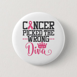 Bóton Redondo 5.08cm Citação de Sensibilização  Cancer Escolheu A D