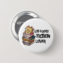 Bóton Redondo 5.08cm Citação Divertida de Gato Amante de Livros Amante 